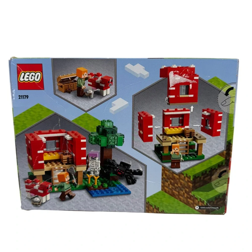 LEGO Minecraft The Mushroom House 21179 Building Toy Set 272 Pcs Alex Mooshroom